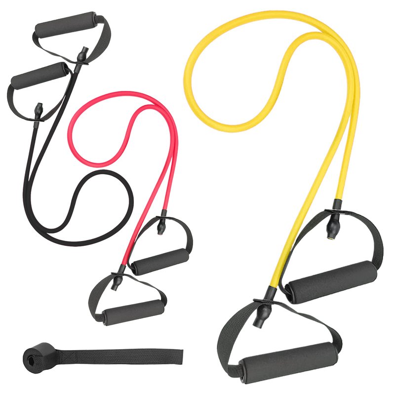 Rhinenet 3PCS Resistance Bands with Handles Strength Bands Exercise Bands Set with Handles Elastic Bands Workout Bands for Working Out Strength Training Muscle Toning Door Anchor and Workout Guide