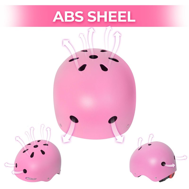 MammyGol Girls Bike Helmet Kids Skateboard Helmets Adjustable Multi-Sport Protective Gear Set Lightweight Helmet Boys Toddler for Skate Scooter Ages 9-12 (Pink)