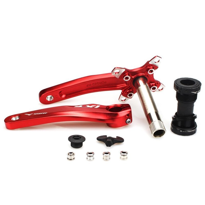 Litetop Bike Crank Arm Set Mountain Bike Crank Arm Set 175mm 104 BCD with Bottom Bracket Kit and Chainring Bolts for MTB BMX Road Bicyle, Compatible with Shimano, FSA (1 Pair)