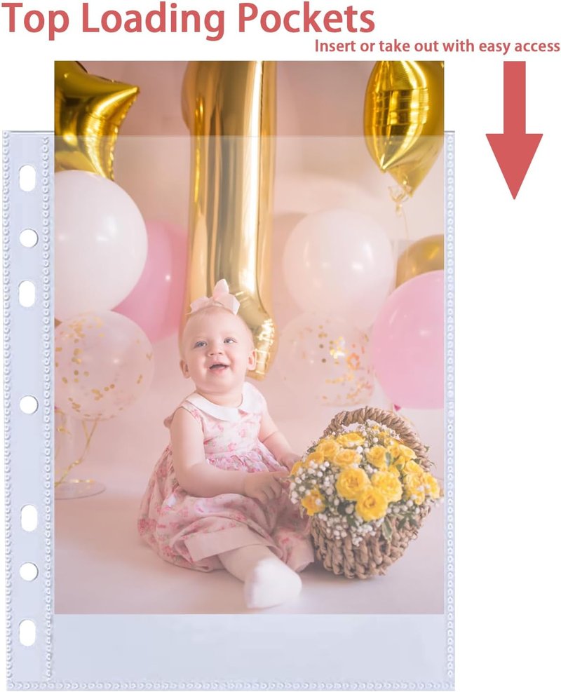 Ultra-Clear 5x7' Photocard Sleeves - 30 Pack, Double-Sided Top Loading for A5 Binders | Perfect for Photos & Postcards