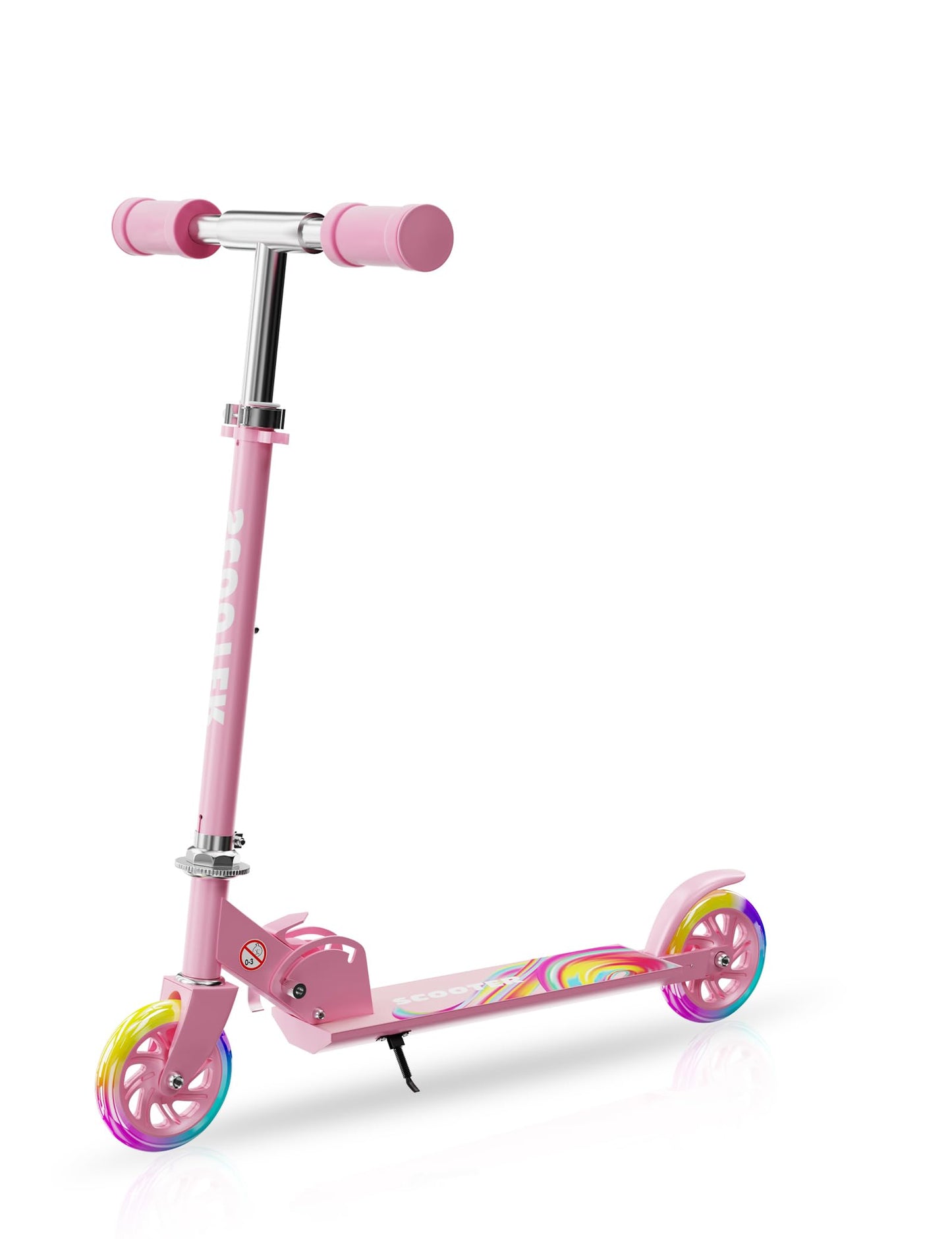 Scooter for Kids Ages 3+, 2 Wheels Kids Kick Scooter with Led Light Up & 3 Levels Adjustable, Lightweight Foldable for Boys&Girls
