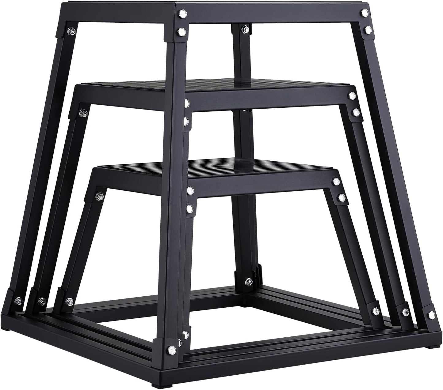 VEVOR Plyometric Jump Box - Steel Fitness Platform for Home Gym Training | Black
