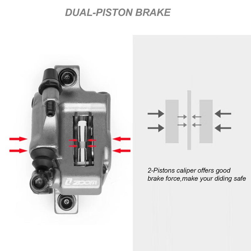 catazer MTB Road HB-100 MTB Road Line Pulling Hydraulic Disc Brake Calipers Front & Rear Mountain Bike Disc Brake E-Bike Disc Brake (1 Pcs Black Rear)