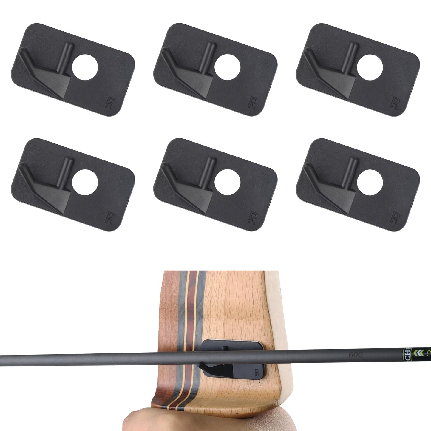 MOYJ Recurve Arrow Rest Right Hand Recurve Bows Hunting Shooting 6pcs Plastic Archery Arrow Rest for Recurve Bows