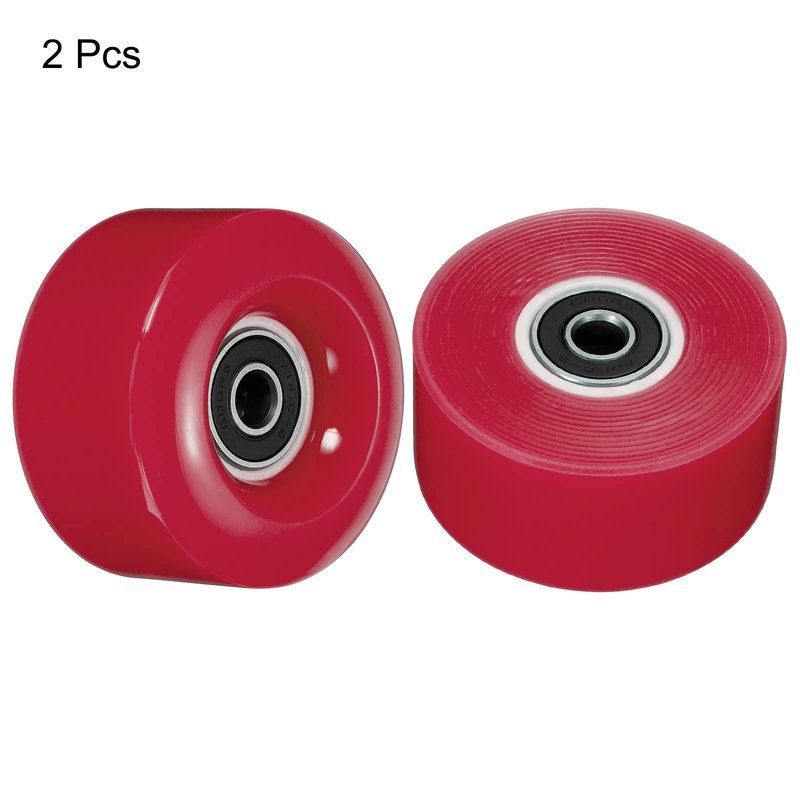 PATIKIL 32 x 58mm Roller Skate Wheels with Bearings, 2 Pack 82A Quad Skate Replacement for Double Row Skate Skateboard Indoor or Outdoor, Red