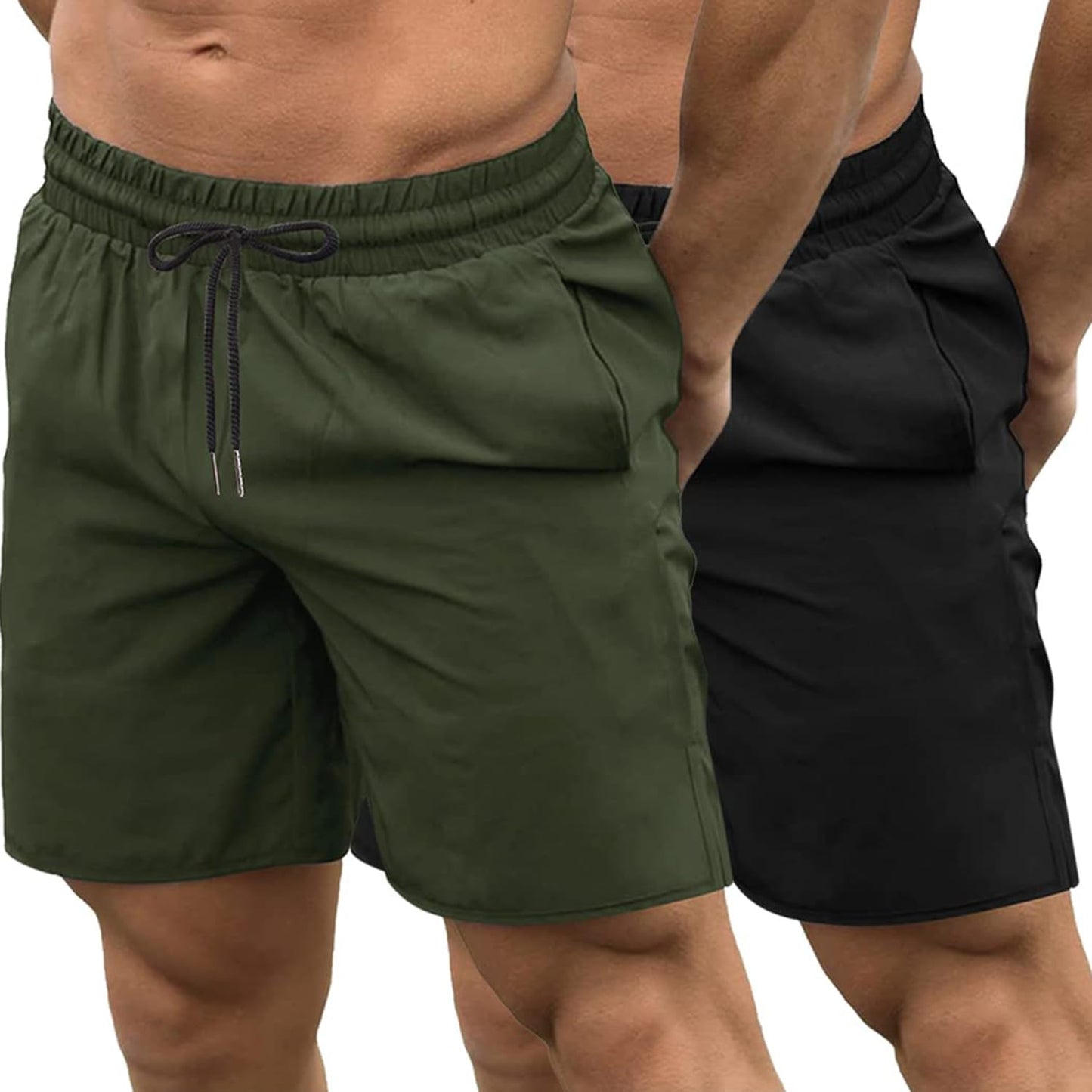 COOFANDY Mens 2 Pack Athletic Shorts 7 Inch Quick Dry Breathable Lightweight Gym Workout Shorts with Pockets
