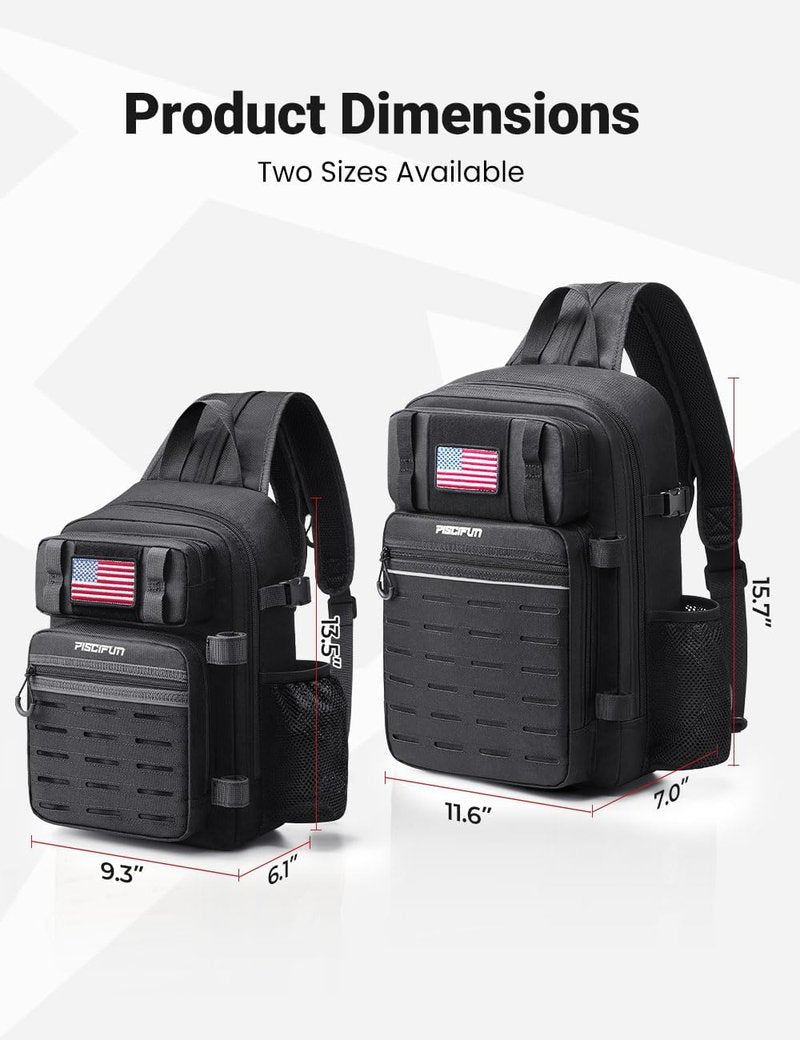 Fishing Backpack Tackle Bag - Water-Resistant Multi-Compartment Design | 2 Rod Holders, Lightweight Outdoor Pack