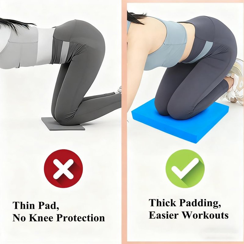 High-Density Balance Pad, Extra Large Balance Pad for Physical Therapy, TPU Foam Balance Board for Rehabilitation Stability Workout Knee and Ankle Exercise (Blue, 19.69 * 15.7 * 2.36inch)