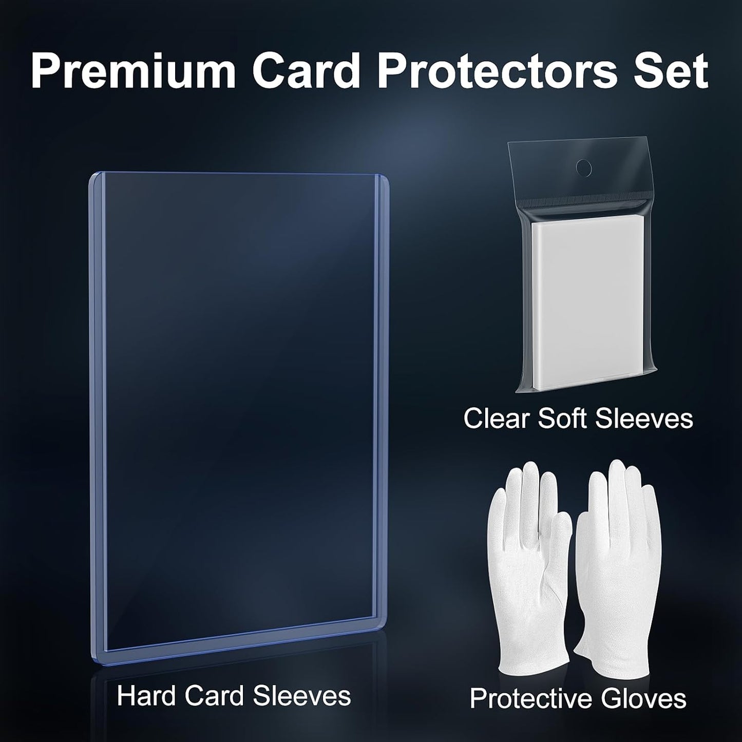 Top Loaders for Cards - 100 Count 55pt Thick Sleeves for Baseball, Basketball & Football | 3"x4" Size