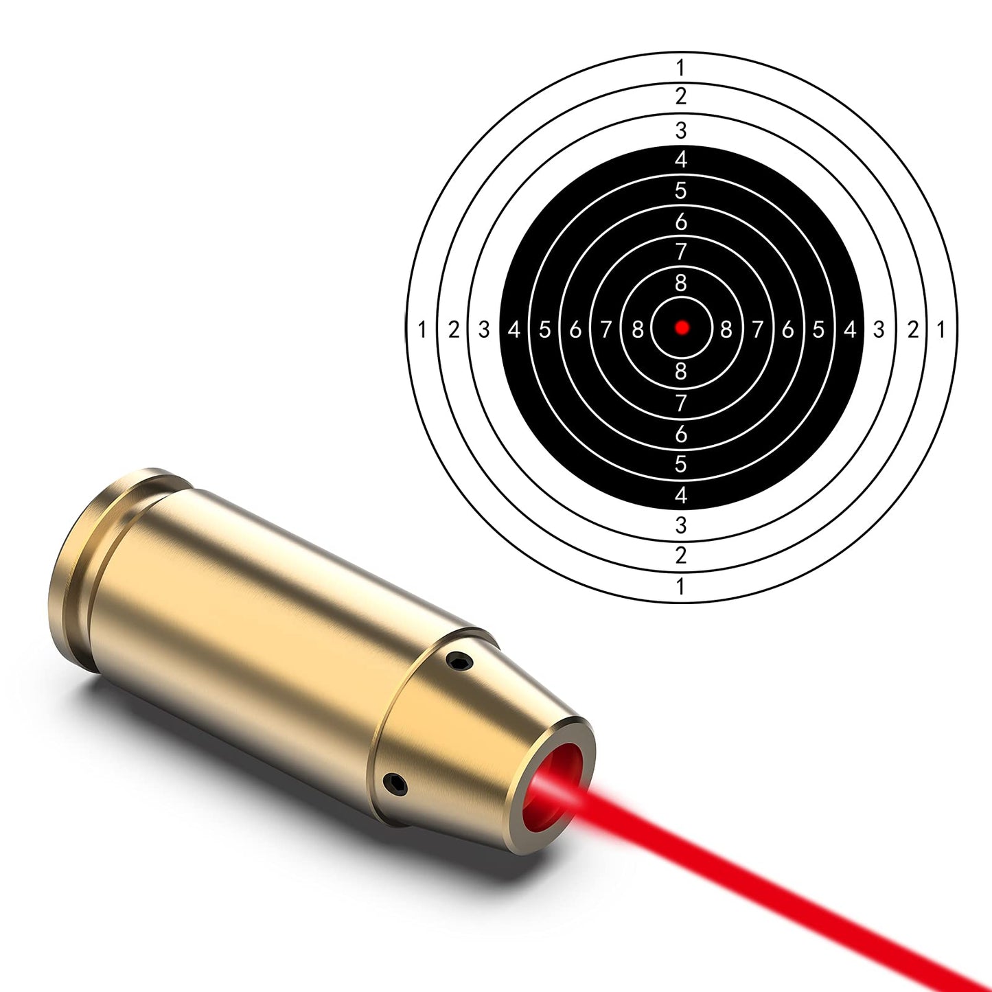 Feyachi Bore Sight 9mm Red Dot Laser Zeroing Bore Sighter Pistol Laser Boresighter with 3 Sets of 0.29 * 0.39 * 1 in, 9MM