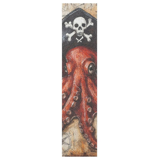 QwThum Octopus Pirate and Compass Skateboard Grip Tape Anti Slip Griptape Sheets Longboard Grip Tape Scooter Grips Design Print Standard Paper Boys Girls Teens Women Men 44x10 in