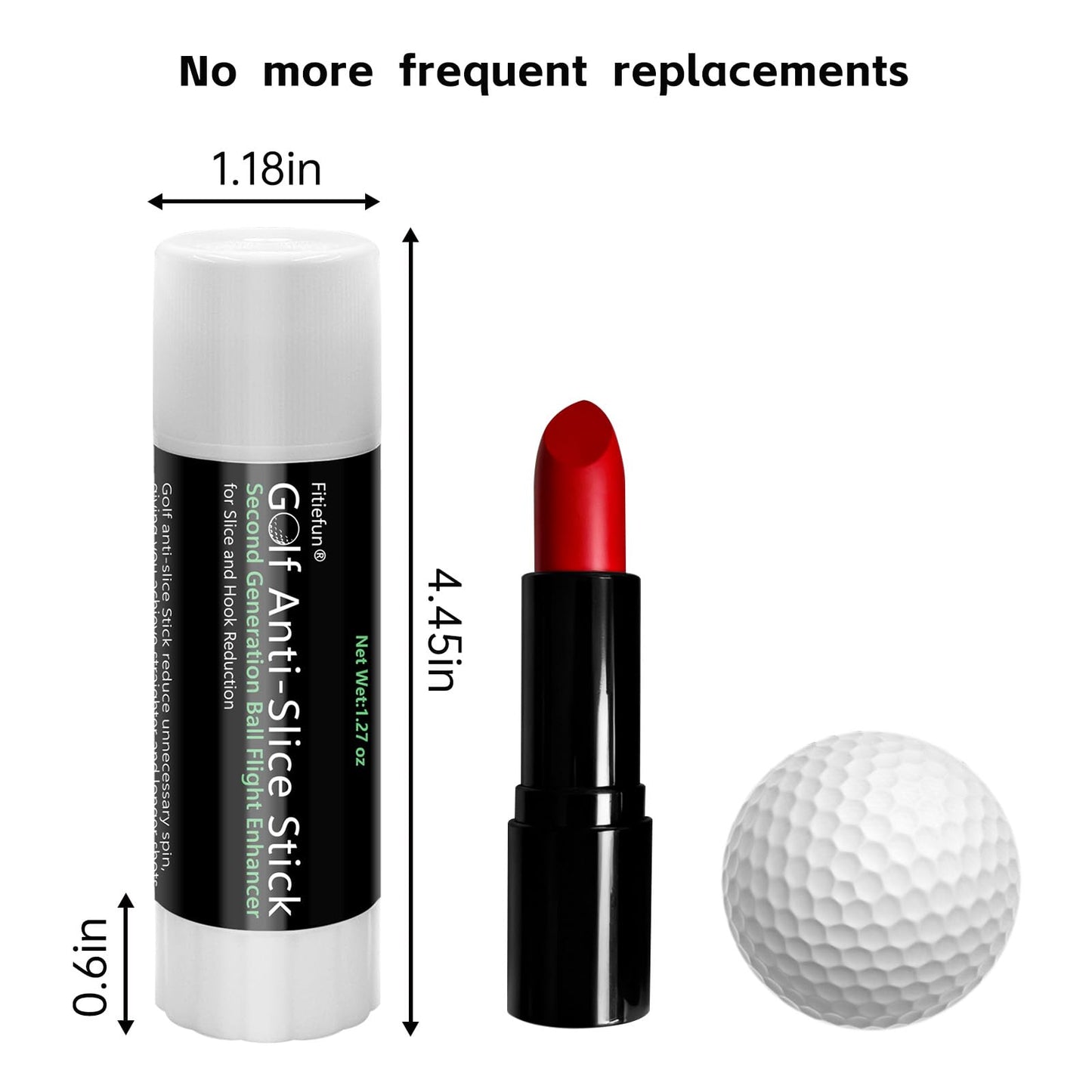 Golf Anti Slice & Anti Hook Solid Compound Stick - 2 Pack (2 x 1.27 oz/36g) | Spin Reducer for Driver, Woods, Hybrids, Irons | Extra Large Capacity per Stick | Improves Accuracy & Distance (2, Black)