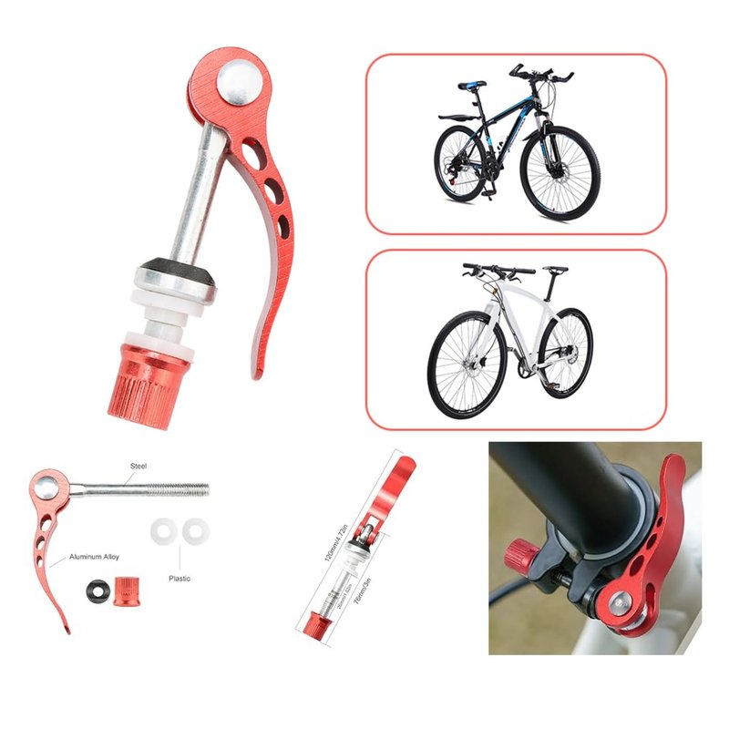 Rowiz Bike Seat Clamp, 10-Pack Quick Release Seatpost Clamp 34.9, Aluminum Alloy Bicycle Seat Post Clamps, Lightweight MTB Saddle Clamp with Anodized Red Finish