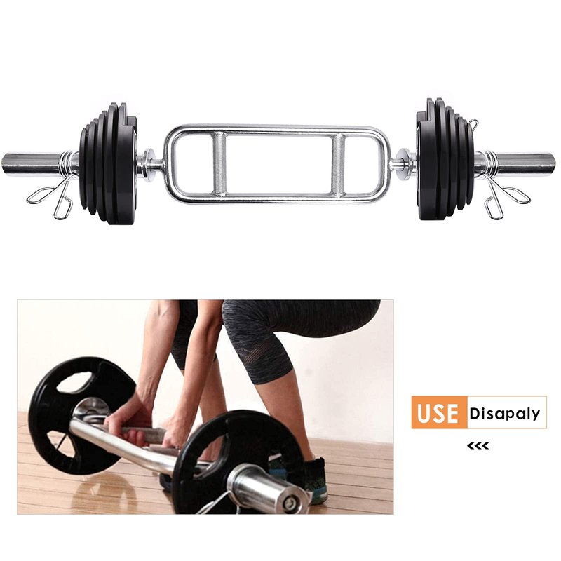34" Olympic Triceps Bar, Solid Standard Threaded Triceps Bar Deadlift Barbell Home Gym Weightlifting Exercise for Squats, Deadlifts,Shrugs, Max Capacity 200lbs
