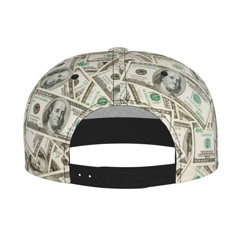 ZLRJYNG Us Dollar Money Baseball Cap for Men Women – Flat Brim Snapback Hat, Adjustable Casual Hat for Daily Wear & Street Style