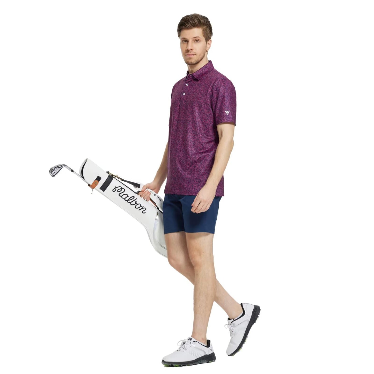 M MAELREG Golf Shirts for Men Dry Fit Print Patterns Performance Moisture Wicking Mens Polo Shirts Short Sleeve