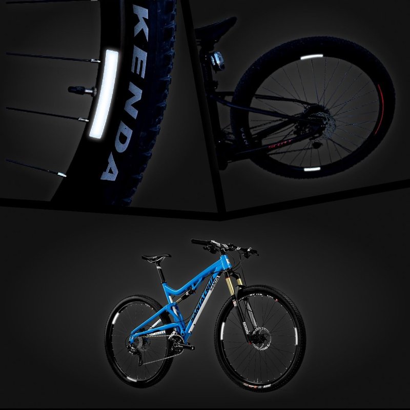 ReflecToes 720 Reflective Wheel Rim Stickers - 16 Pcs Reflective Decals, 720+ Candle Power Wheel Reflectors for Bike - High-Intensity Retroreflective Rim Tape
