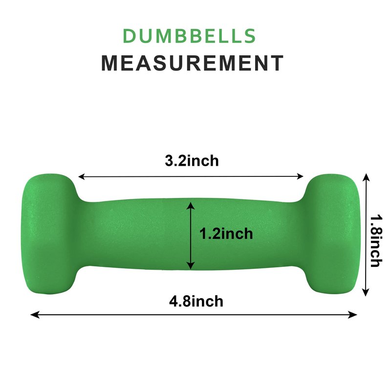 Balelinko Home Gym Equipment Workouts Strength Training Weight Loss Pilates Weights Yoga Sets Free Weights for Women, Men, Seniors and Youth, 10LB Green, Pair