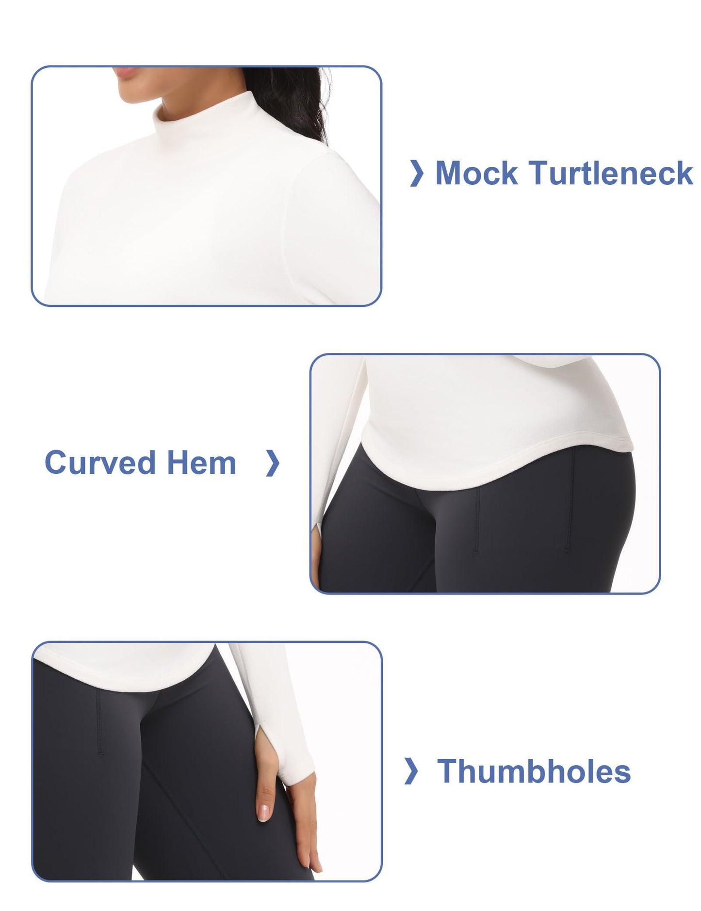 THE GYM PEOPLE Fleece Mock Turtleneck Base Layer Shirt Thermal Workout Tops