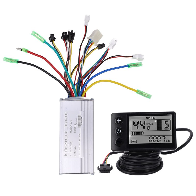 Estink Electric Brushless Controller Kit, 36/48V 500/750W with LCD 866 Display Meter, 22A9 Tube, for Electric Scooter, Fits 22.2mm Handlebars