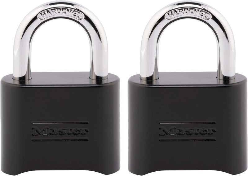 Black Combination Padlock - Set Your Own Code, Weather Resistant | 2 Pack for Gym Lockers, Gates, Sheds