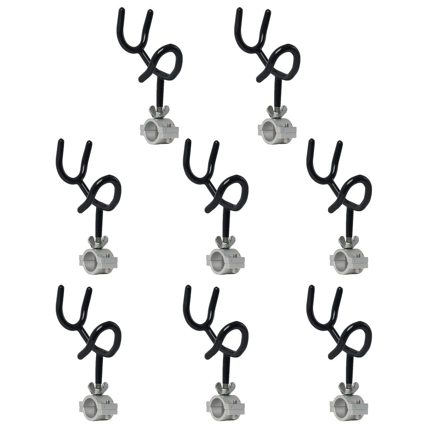 NovelBee 8pcs of 25 Degree Sure Grip Steel Fishing Rod Holder for Rails 1-1/6" to 1-1/4",Wire Form Rod Holder for Boat Rod Racks