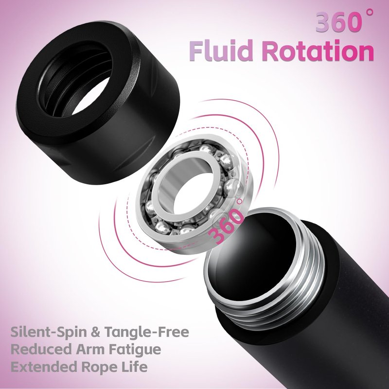Weighted Jump Rope for Men & Women - 1LB Heavy Adjustable Skipping Rope, 10mm PVC with Ball-bearing for Speed, Cardio, Boxing, CrossFit - Tangle Free, Home & Gym Workout Fitness, White
