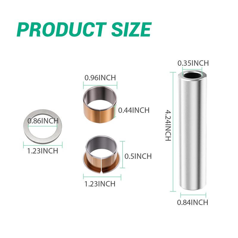 FIXHAWK EZGO RXV/TXT Spindle King Pin Tube Bushing Repair Kit for EZGO TXT 2001-UP and EZGO RXV 2010-UP Golf Cart. Replaces OEM # 70648G01,70749G01, 70745G01