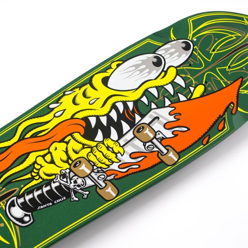 SANTA CRUZ Meek Pinstripe Slasher Green Pro 9.23in x 31.67in Skateboard Decks
