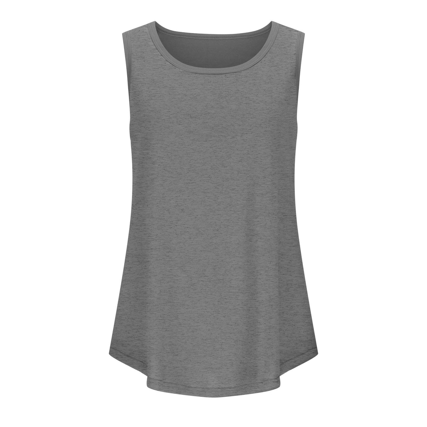 Borniu Womens Tank Tops Summer Loose Sleeveless Tops Scoop Neck Curved Hem Casual Flowy Shirt 2024 Outfits Clothes Gray