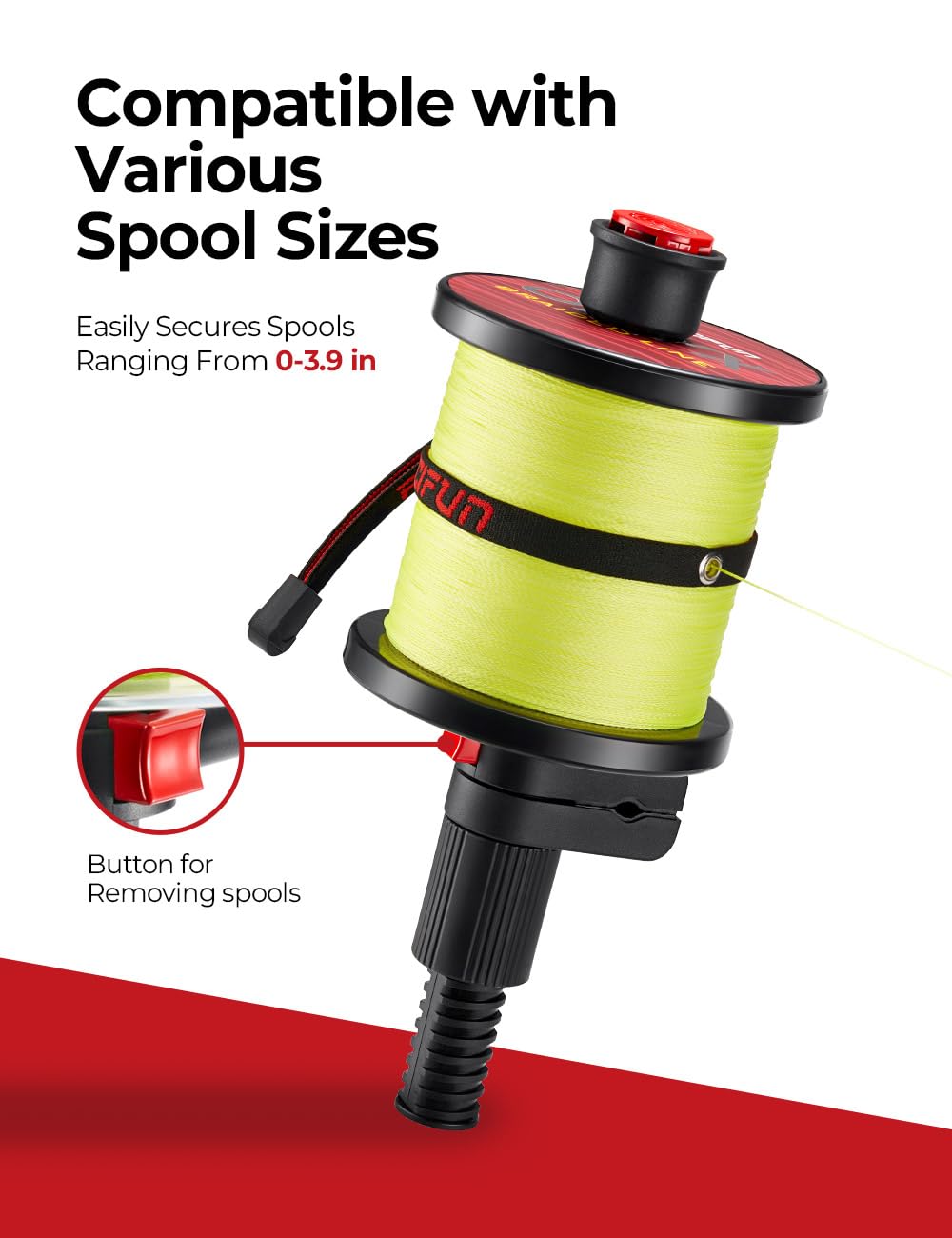 Piscifun Speed E Fishing Line Spooler, Portable Fishing Reel Spooler