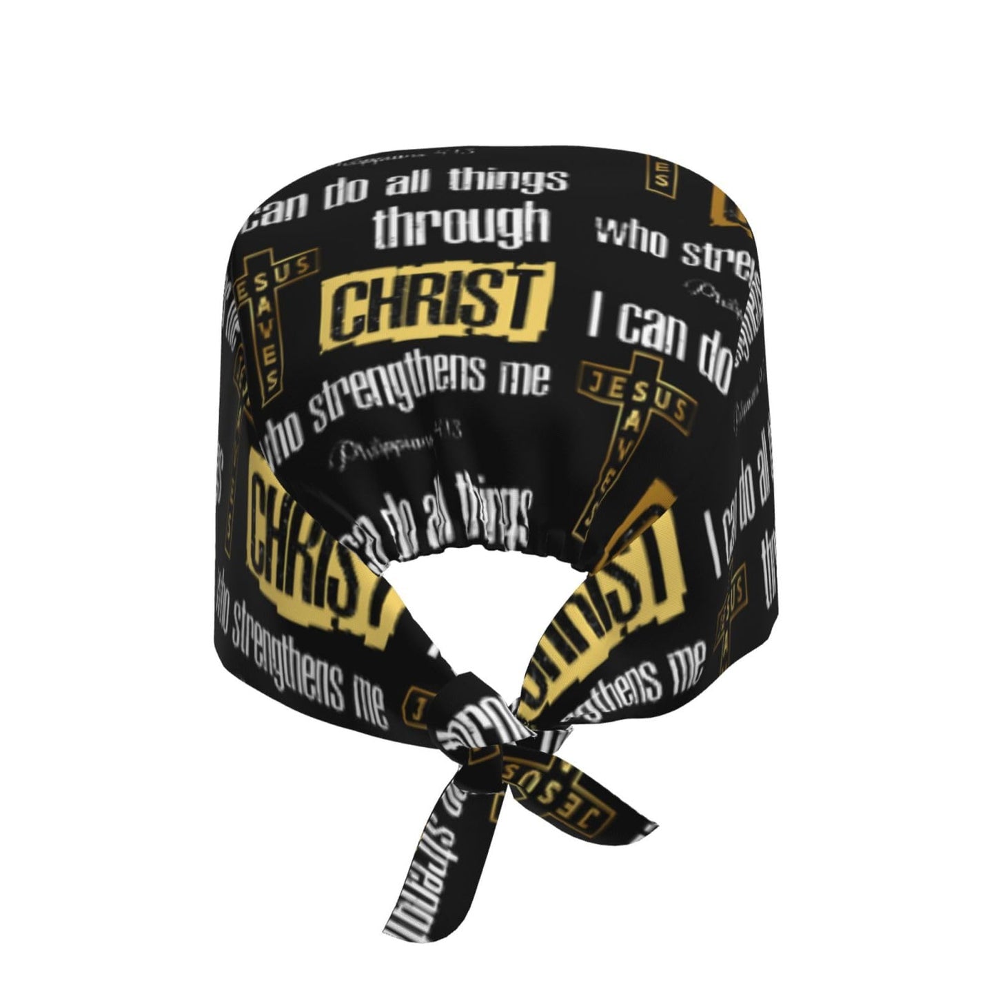Jesus Cross Working Cap Scrub Cap with Sweatband Adjustable Unisex Women Tie Back Hat Nurse Doctor Surgical Caps