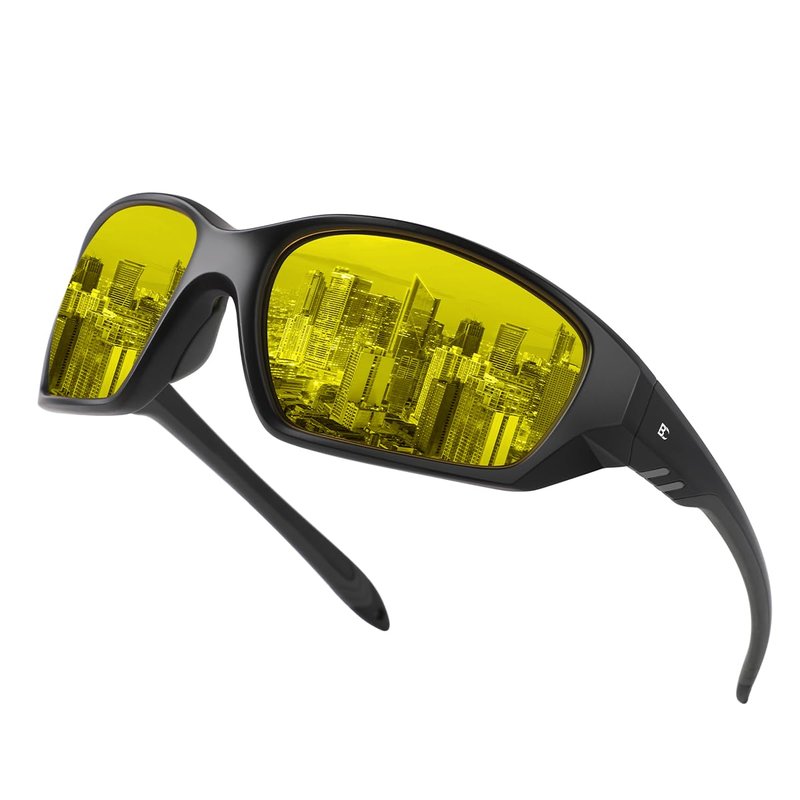BIRCEN Night Vision Glasses for Driving: Running Cycling Sport Night Anti Glare Yellow Glasses for Men Women