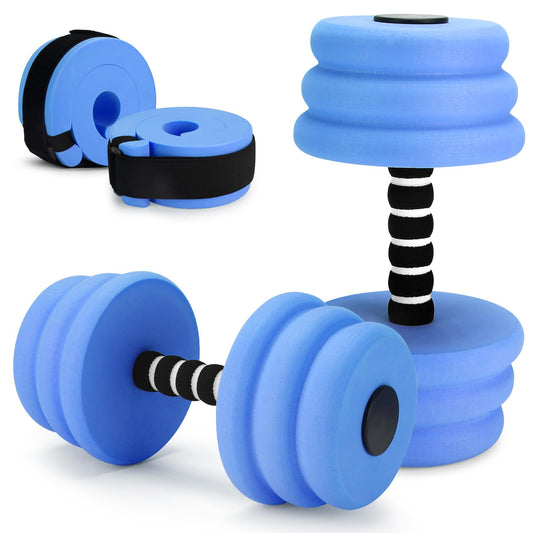 Water Aerobics Set for Aquatic Exercise, Pool Fitness Equipment Foam Water Dumbbell Set, New Upgrade Aquatic Dumbbells and Foam Swim Aquatic Cuffs, Water Workout Fitness Tool, Green