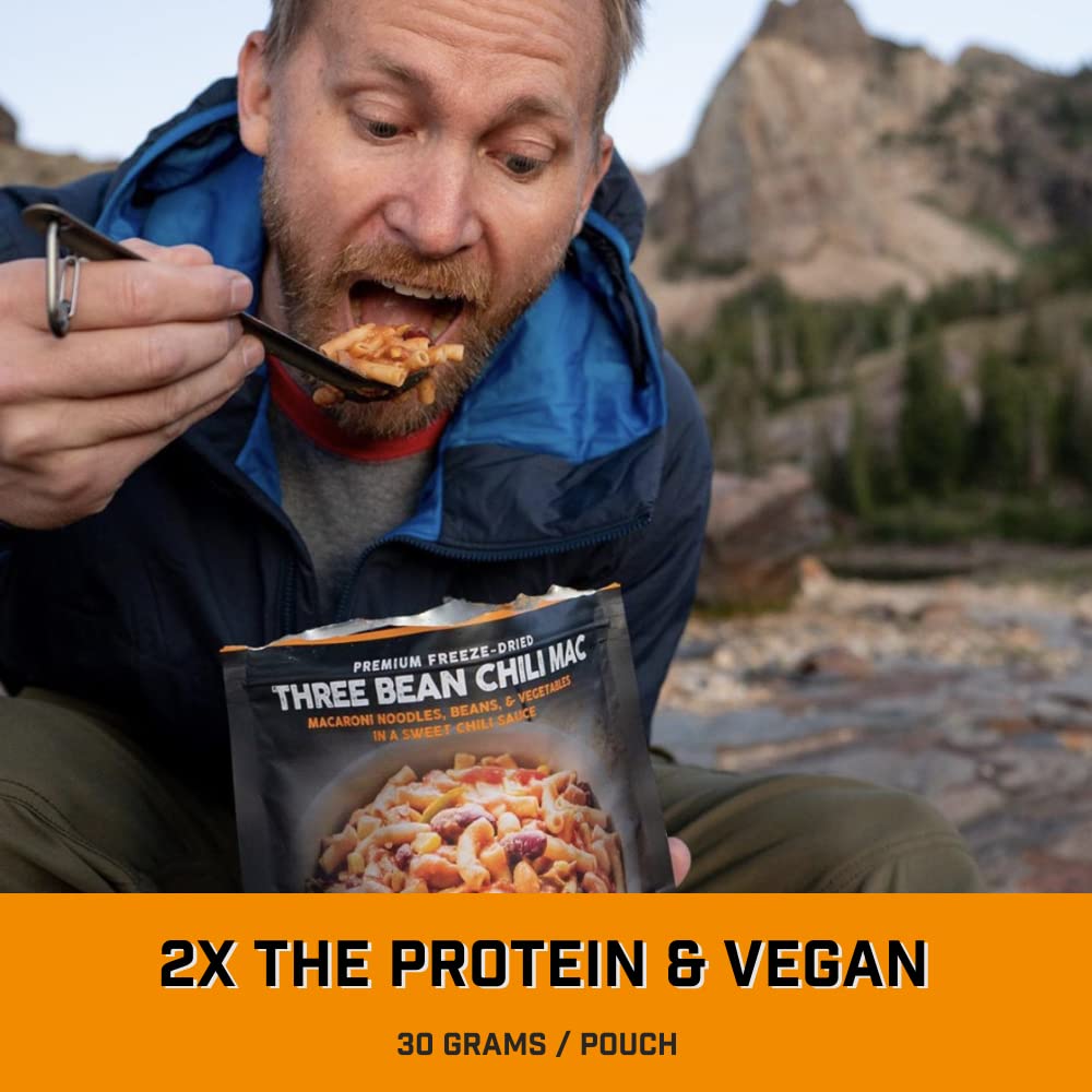 Peak Refuel Three Bean Chili Mac| Premium Freeze Dried Camping Food | Backpacking & Hiking MRE Meals | Just Add Water | 100% Real Ingredients | 30g of Protein | 2 Serving Pouch