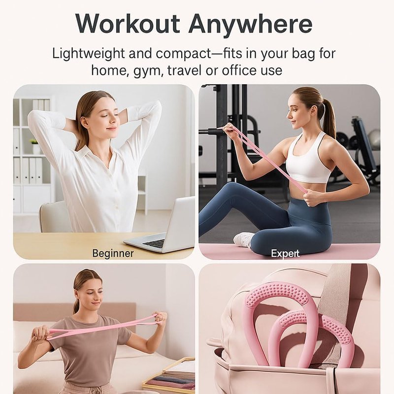 Figure 8 Resistance Bands for Exercise Women Men, 8 Shaped 25LB Resistance Rubber Band for Arms, Back, Shoulder Stretch