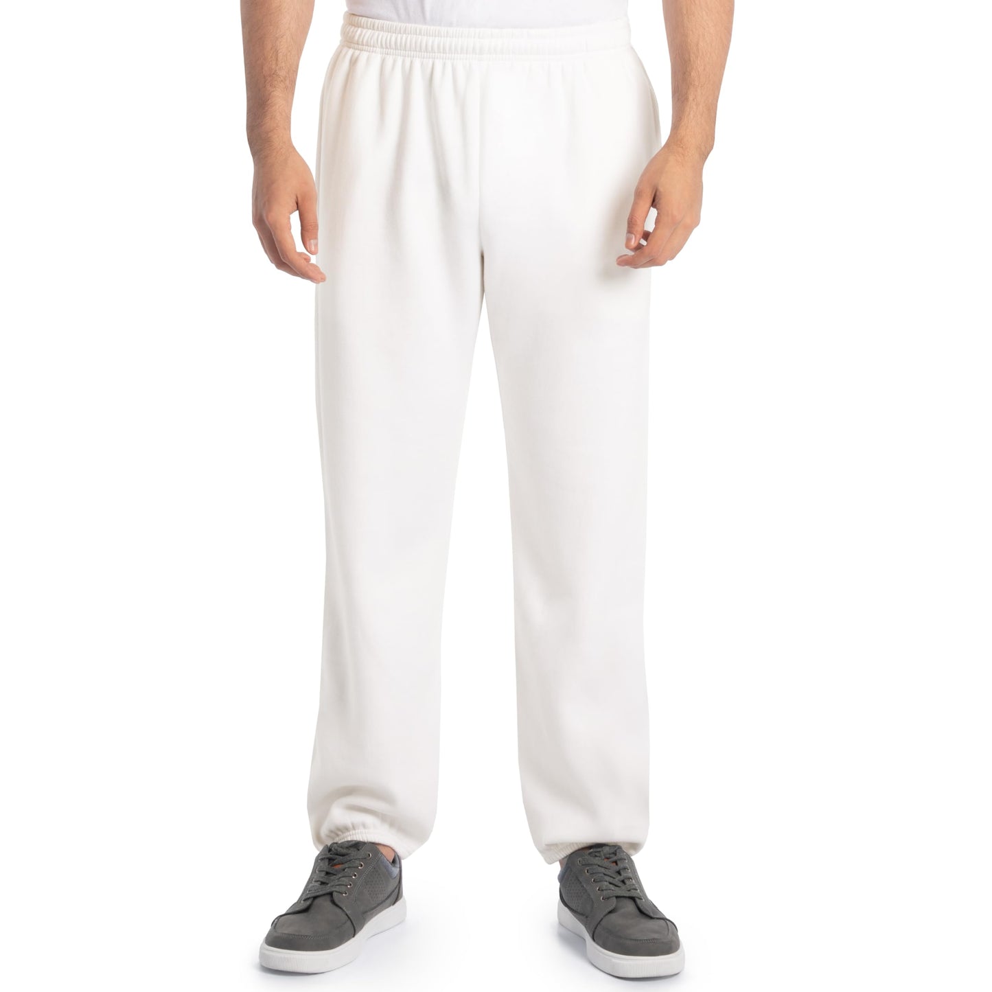 Fruit of the Loom mens Eversoft Fleece & Joggers (Regular Big Man) Sweatpants, Elastic Bottom - White, 4X-Large US