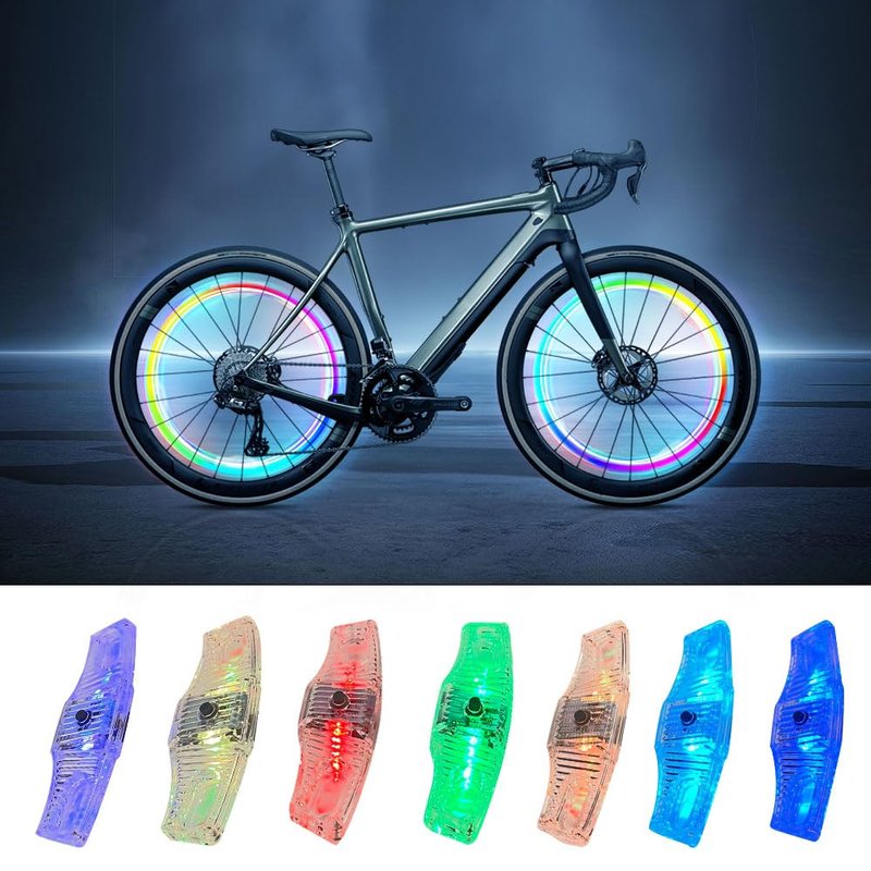 Vnicstick Rechargeable LED Bike Wheel Lights,2 Pack,Waterproof Easy Install,Bicycles Wheel Spoke LED Lights,Motion Sensor,Safety Spoke Lights for Adults Kids,with Battery