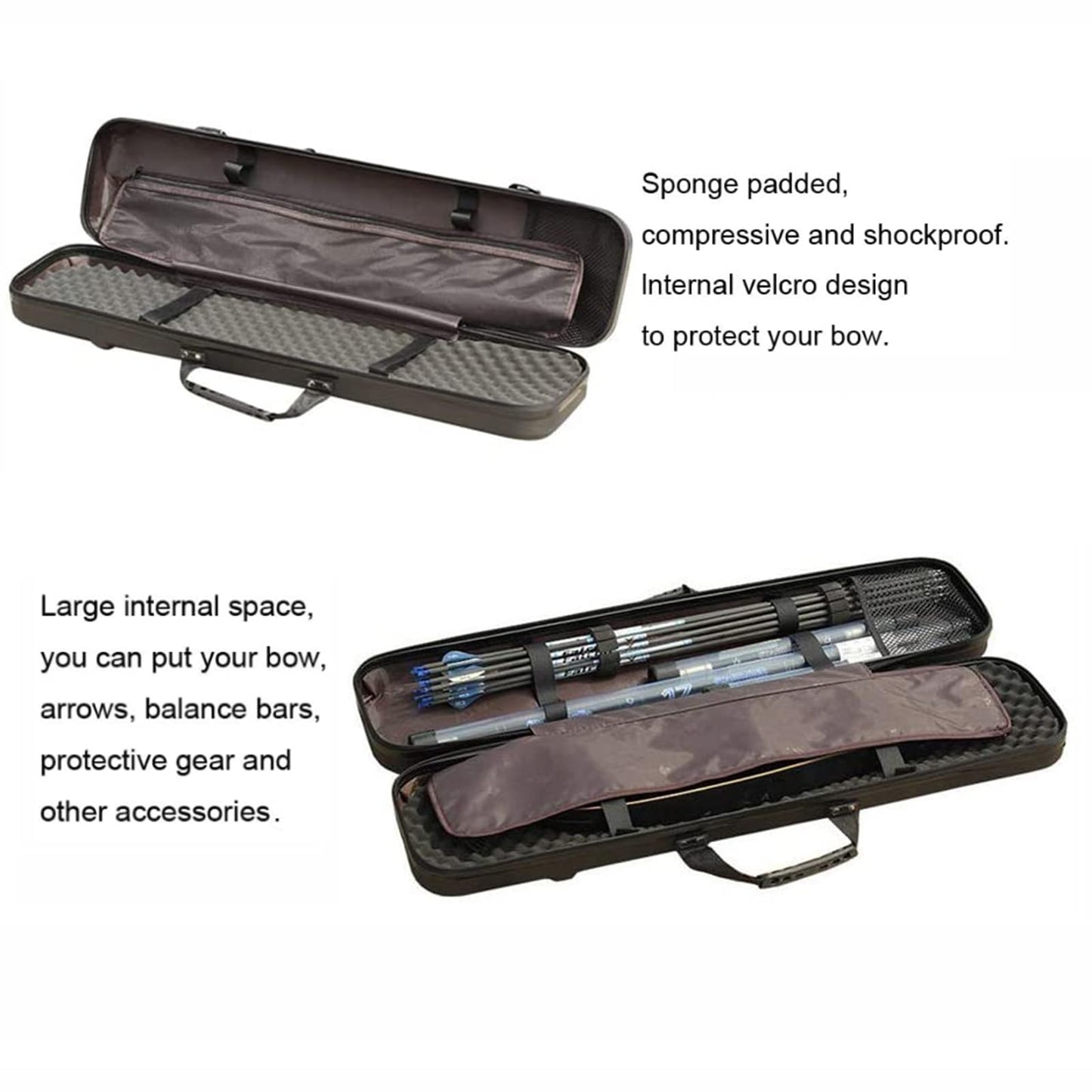 tonchean Takedown Recurve Bow Case - ABS Hard Shell, Lightweight Travel Case for Long Bow, Hunting and Shooting Practice