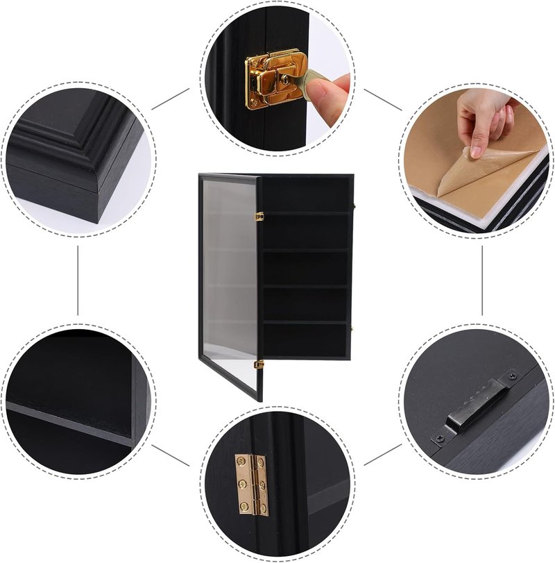 Baseball Card Display Case - Graded Sports Card Holder with 98% UV Protection | Lockable Vertical 3-Pack for 35 Cards