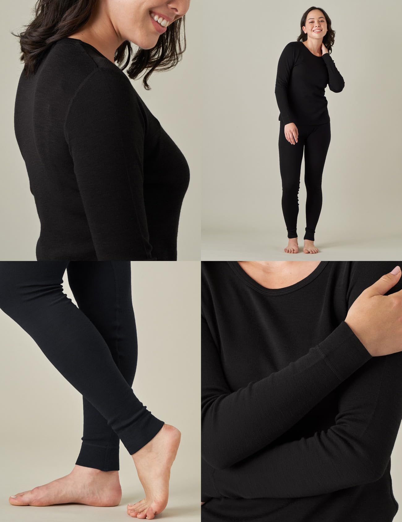 LAPASA Womens 100% Merino Wool Base Layer Set L58/L91/L127