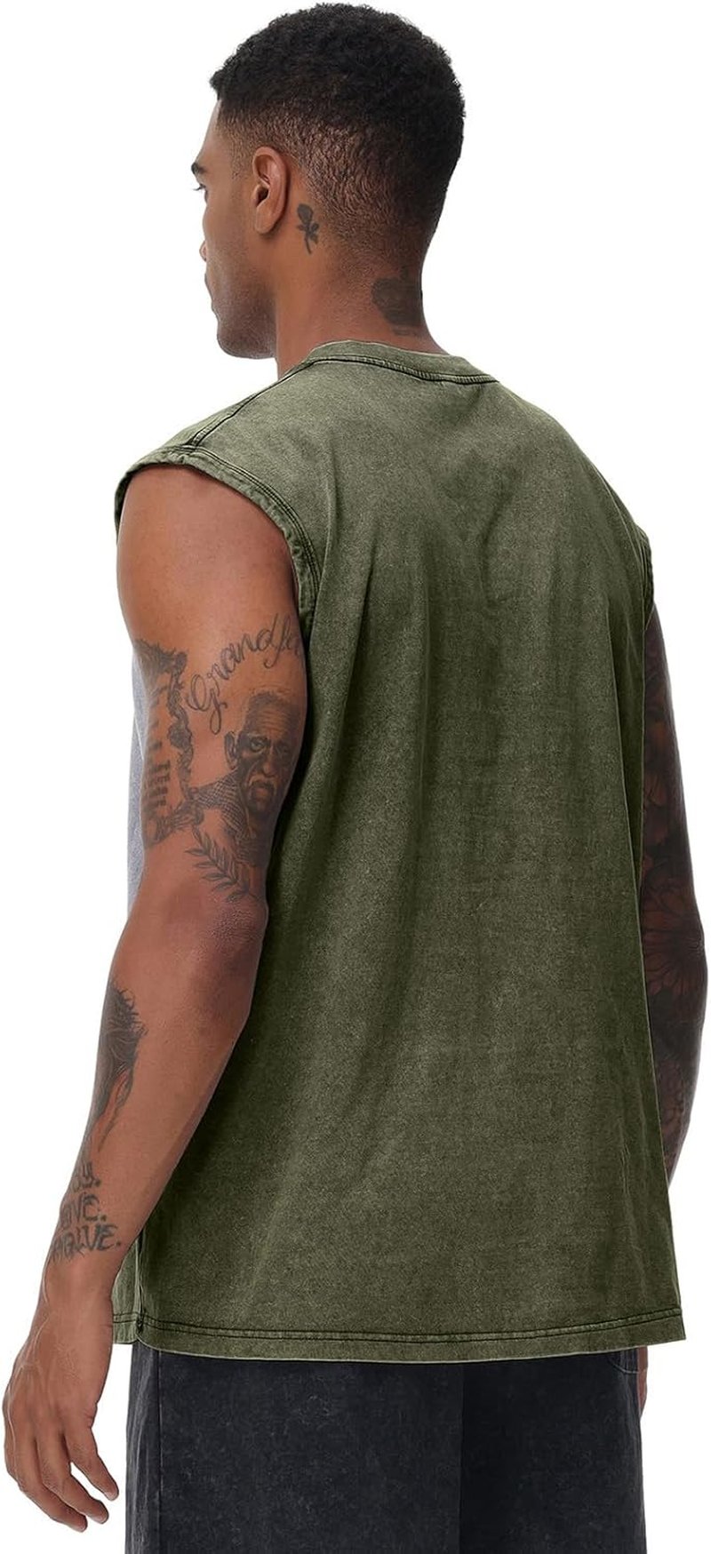 Men's Workout Tank Tops - Sleeveless Muscle Tee for Gym & Running | Acid Wash Loose Fit Shirt