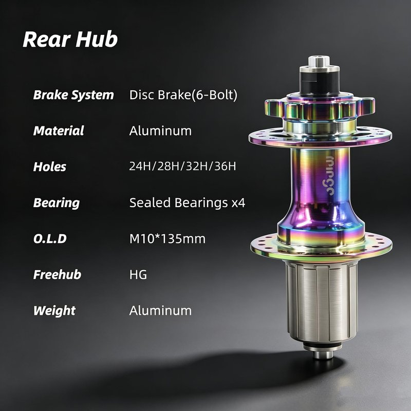rningo MTB Bike Hubs Disc Brake 32/36 Holes,Quick Release Front M9*100mm Rear M10*135mm，High-Strength Hubset for HG System Standard 8-11 Speed Cassette (Red, 32H)