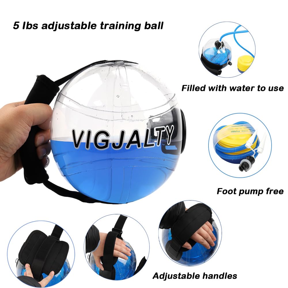 VIGJALTY Aqua Ball & Aqua Bag Combo | Adjustable Water Weight System for Unstable Load Training | Home Gym Equipment for Core Activation, Motor Control & All Fitness Levels