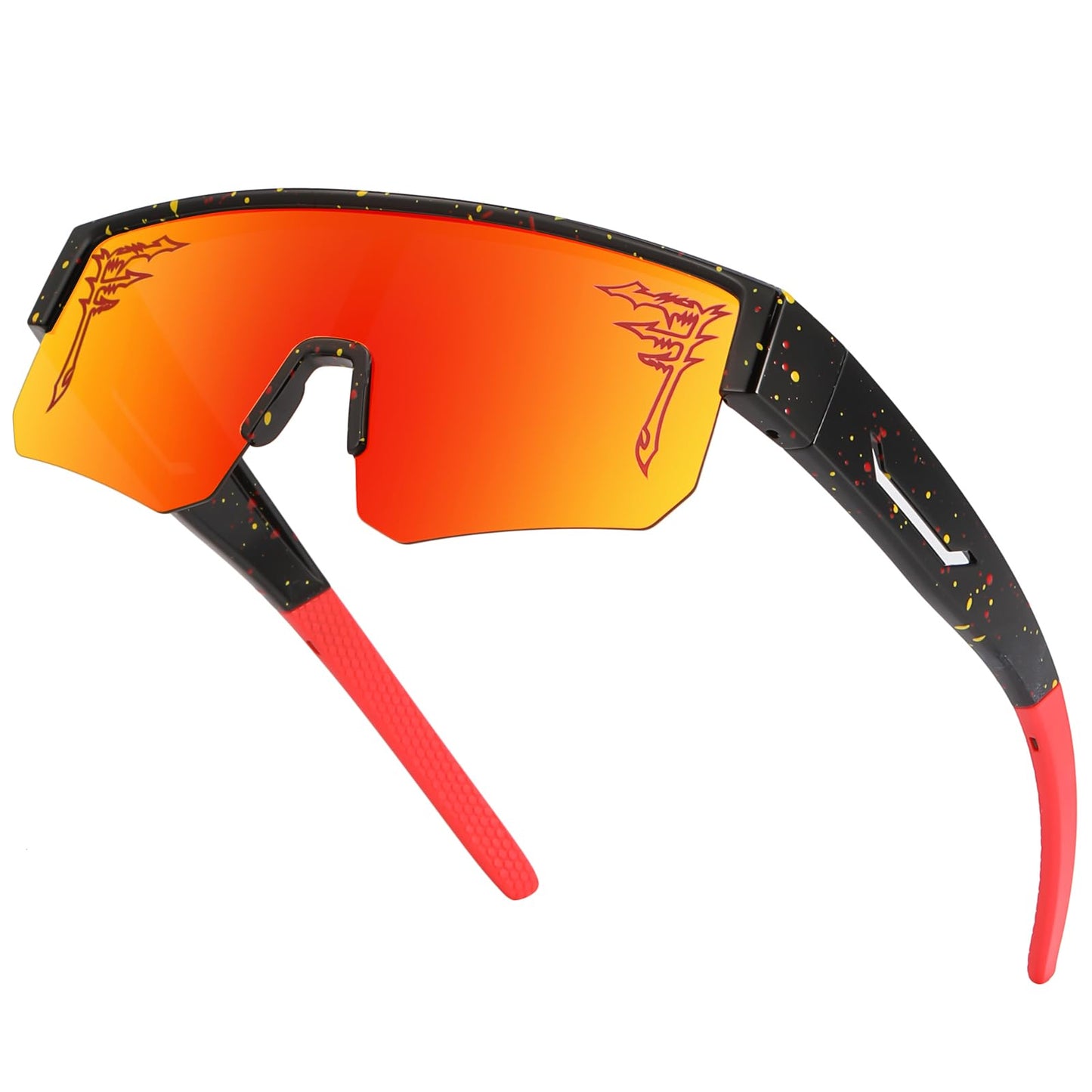 FIXEROS Polarized Fit Over Glasses Sunglasses for Men Women Wrap Around Sports Goggles for Driving Cycling Fishing (FD4)
