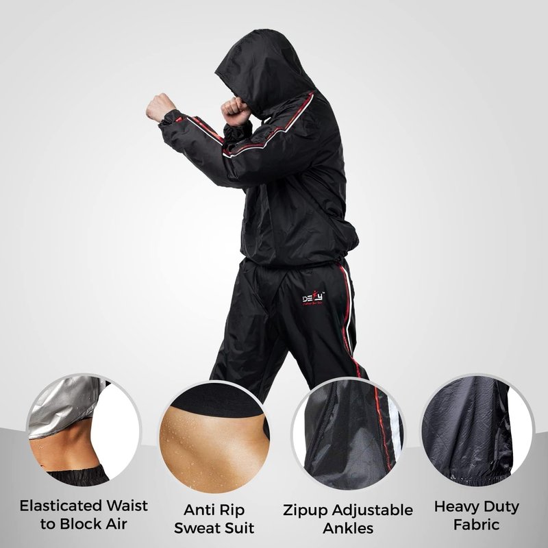 DEFY Heavy Duty Sauna Suit - Full Body Weight Loss Hoodie for Men & Women | Anti-Rip Gym Workout Gear