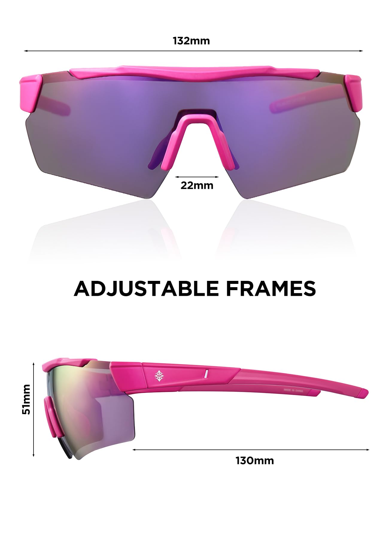 AMANEEST Z87 Sunglasses for Women Men,Stylish Safety Sunglasses Advanced UV400 Protection,Running Softball Cycling Pickleball Construction,Hot Pink Frame Purple Lens