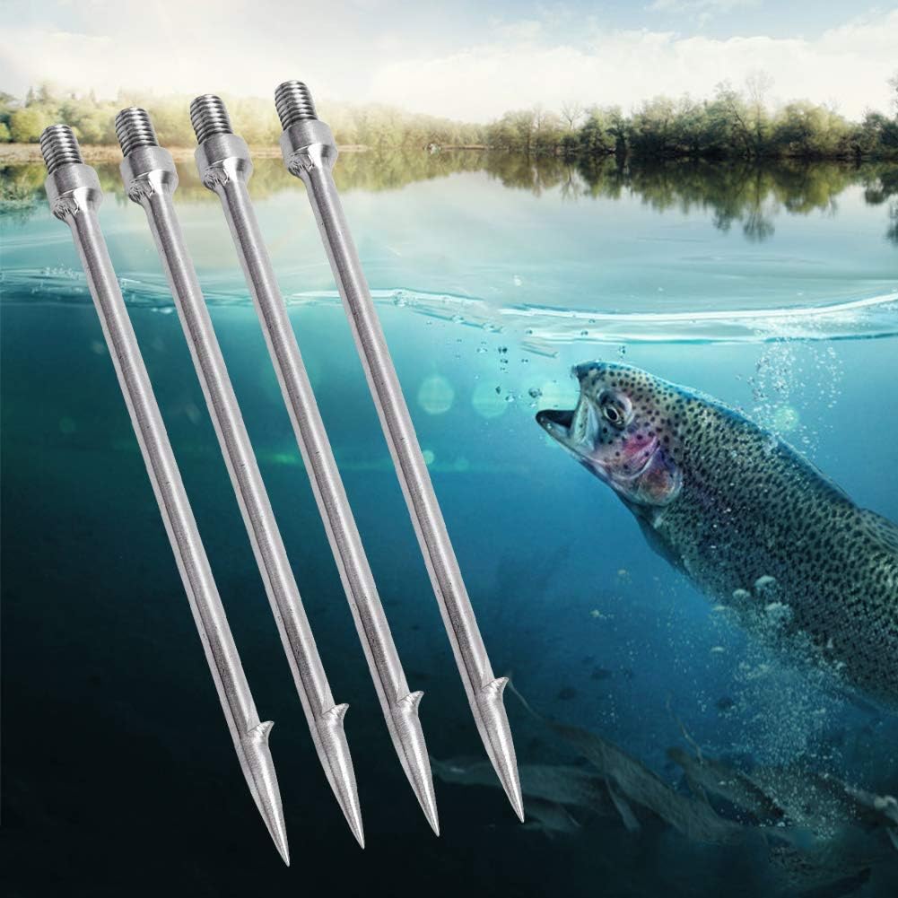 Stainless Steel Fishing Spear - 4 Pcs Single Prong Harpoon Gaff Hook | 6.5x0.5x0.5 Inch Outdoor Tackle