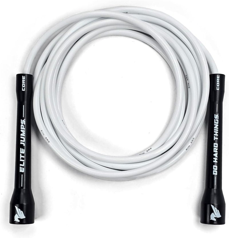 Elite Jumps 6mm PVC Jump Rope - Adjustable Fitness Rope with Unbreakable Handles | Large Non-Slip Workout Mat
