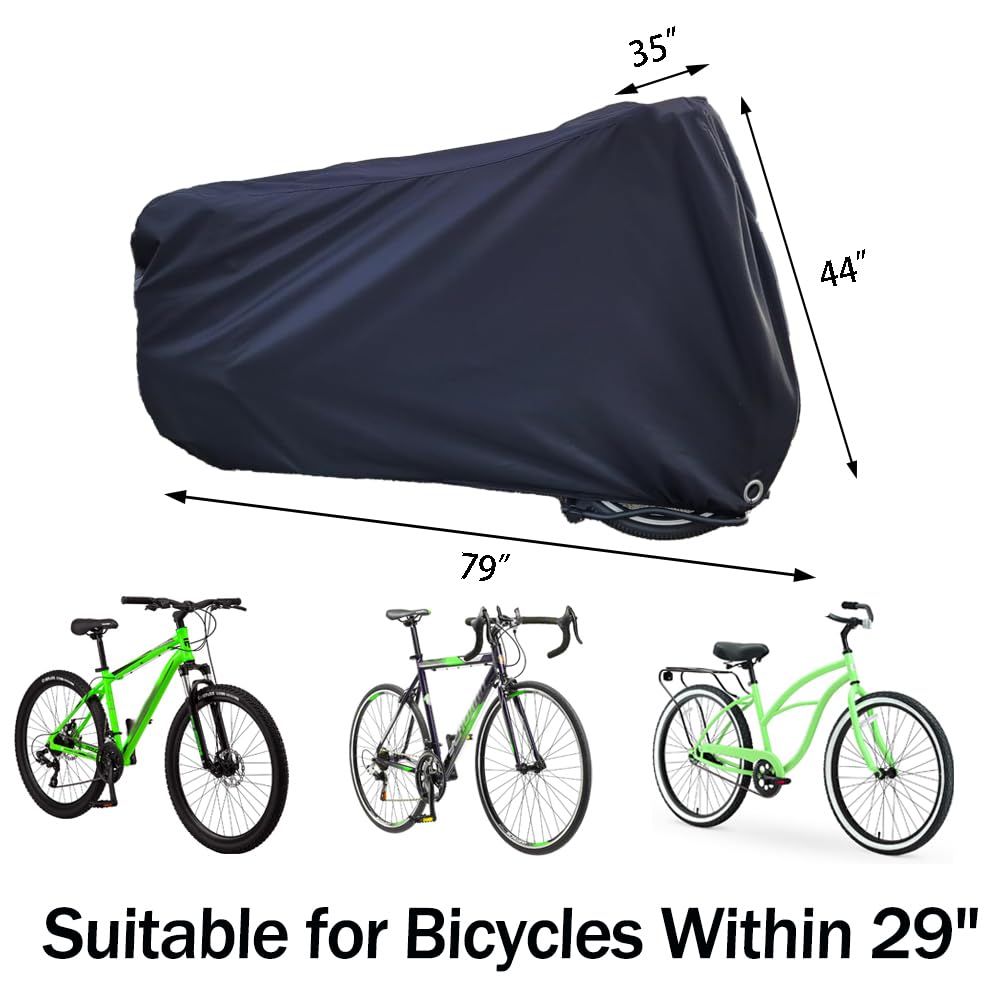 Bike Covers for 2 or 3 Bikes, 2XL Large Outdoor Waterproof Bicycle Covers with Lock Hole for Mountain Road Electric Bicycle Bikes